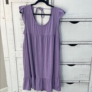Lavender Ruffle Sleeve Dress